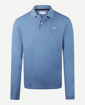 Polo piqué lange mouw | Worker Blue