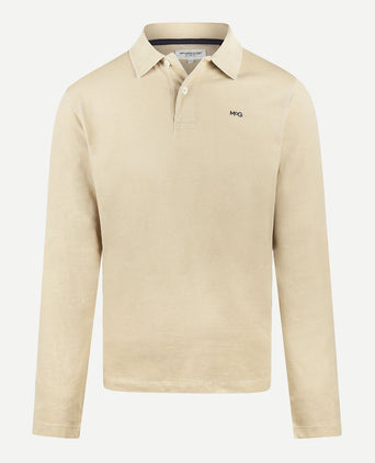 Polo piqué lange mouw | Sand