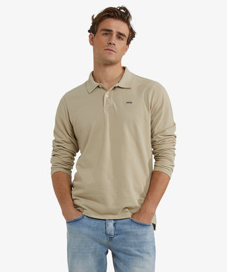 Long Sleeve Piqué Polo | Sand Long Sleeve Piqué Polo | Sand