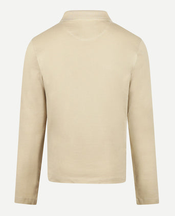 Long Sleeve Piqué Polo | Sand