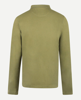 Polo piqué lange mouw | Moss Green