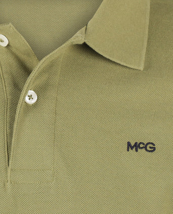 Polo piqué lange mouw | Moss Green