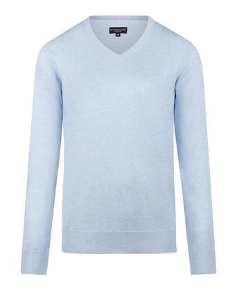 Trui Katoen-Kasjmier V-Hals | Light Blue