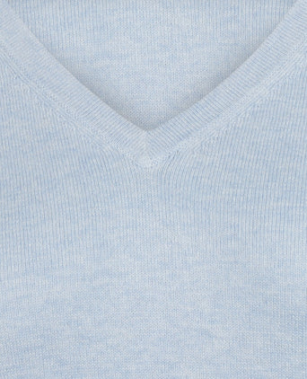 Trui Katoen-Kasjmier V-Hals | Light Blue