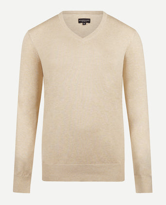 Sweater Cotton-Cashmere V-Neck | Sand