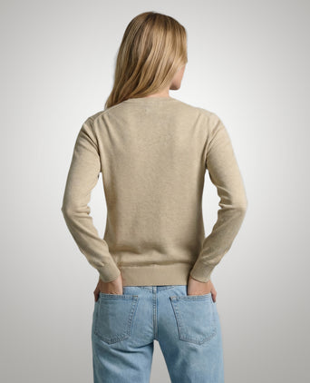 Sweater Cotton-Cashmere V-Neck | Sand