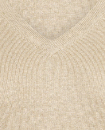 Sweater Cotton-Cashmere V-Neck | Sand