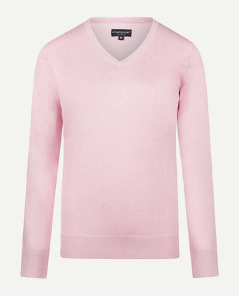 Sweater Cotton-Cashmere V-Neck | Light Pink