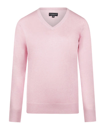 Trui Katoen-Kasjmier V-Hals | Light Pink