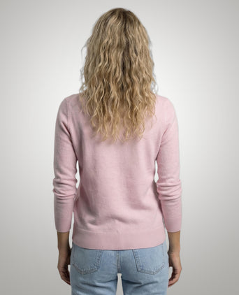 Trui Katoen-Kasjmier V-Hals | Light Pink