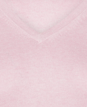 Trui Katoen-Kasjmier V-Hals | Light Pink