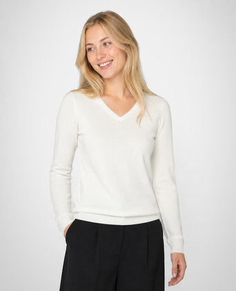 Sweater Cotton-Cashmere V-Neck | Off White