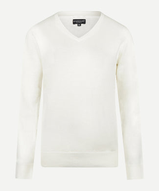 Trui Katoen-Kasjmier V-Hals | Off White Trui Katoen-Kasjmier V-Hals | Off White