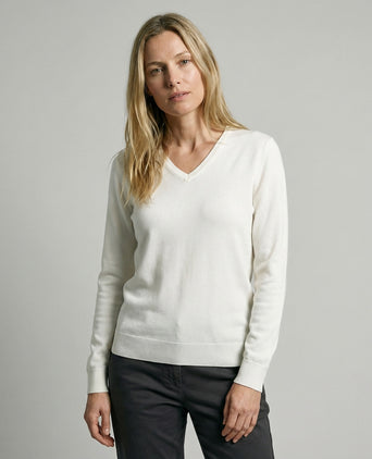 Sweater Cotton-Cashmere V-Neck | Off White