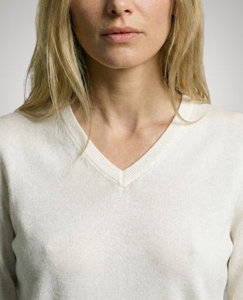 Sweater Cotton-Cashmere V-Neck | Off White