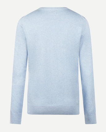 Sweater Cotton-Cashmere Round Neck | Light Blue
