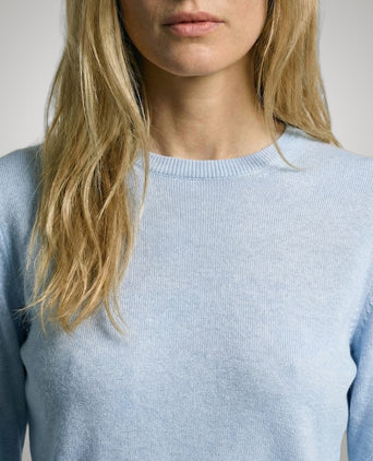 Sweater Cotton-Cashmere Round Neck | Light Blue