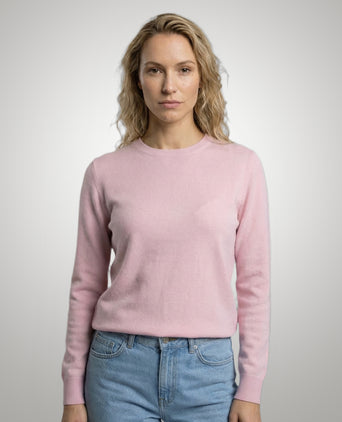 Trui Katoen-Kasjmier Ronde Hals | Light Pink