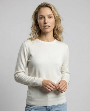 Trui Katoen-Kasjmier Ronde Hals | Off White