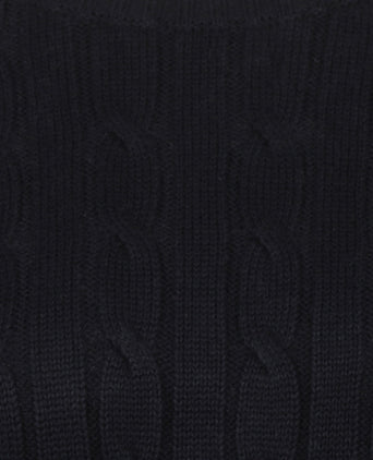 Sweater Cable Knit Cotton-Cashmere Round Neck | Navy