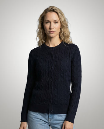 Knoopvest Kabelpatroon Katoen-Kasjmier | Navy