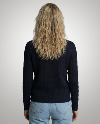 Cardigan Cable Knit Cotton-Cashmere | Navy