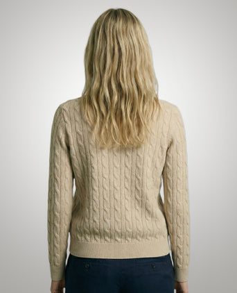Knoopvest Kabelpatroon Katoen-Kasjmier | Sand