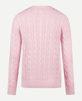 Cardigan Cable Knit Cotton-Cashmere | Light Pink