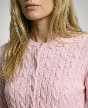 Knoopvest Kabelpatroon Katoen-Kasjmier | Light Pink