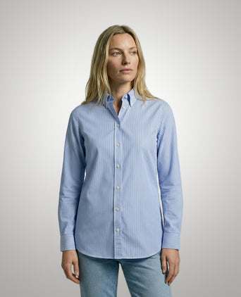 Blouse Poplin Streep | Light Blue