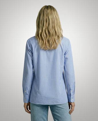 Blouse Poplin Streep | Light Blue