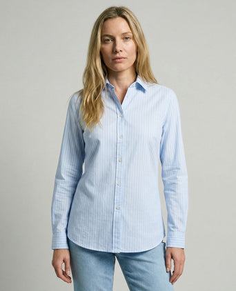 Blouse Katoen Linnen Streep | Light Blue