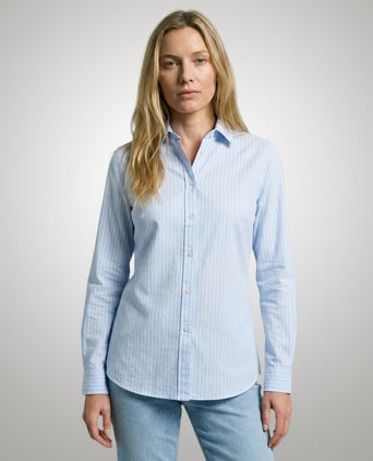Blouse Katoen Linnen Streep | Light Blue