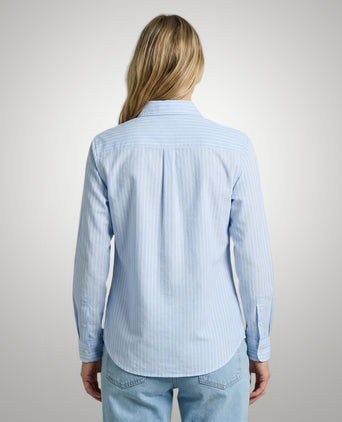 Blouse Katoen Linnen Streep | Light Blue