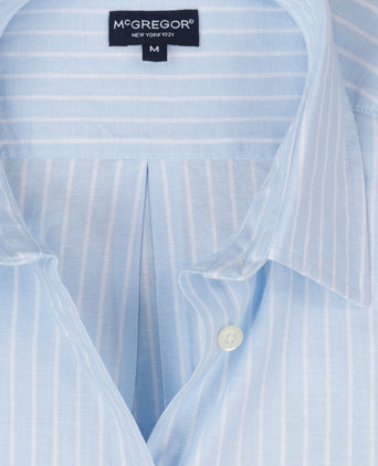 Blouse Katoen Linnen Streep | Light Blue
