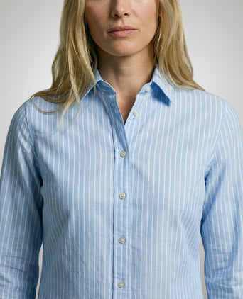 Blouse Katoen Linnen Streep | Light Blue