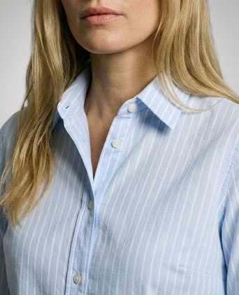 Blouse Katoen Linnen Streep | Light Blue