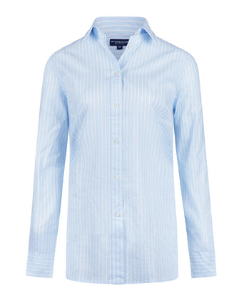 Blouse Katoen Linnen Streep | Light Blue