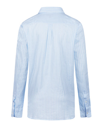 Blouse Katoen Linnen Streep | Light Blue