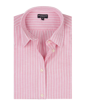 Blouse Cotton Linen Stripe | Light Pink