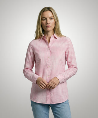 Blouse Katoen Linnen Streep | Light Pink Blouse Katoen Linnen Streep | Light Pink
