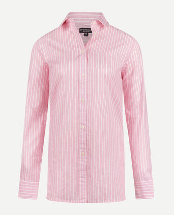 Blouse Katoen Linnen Streep | Light Pink