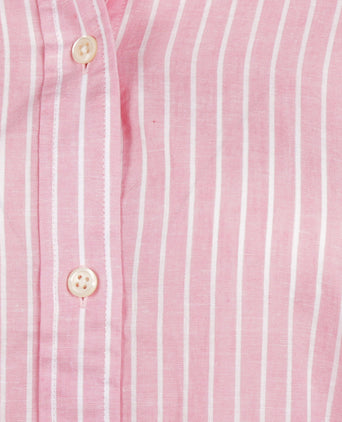 Blouse Cotton Linen Stripe | Light Pink