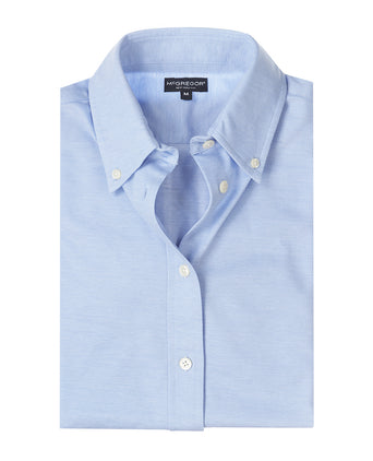 Stretch Piqué Shirt | Light Blue