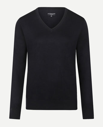 Cotton-Cashmere V-Neck Sweater | Navy