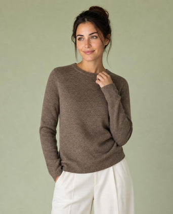 Trui Lamswol Ronde Hals | Chocolate Brown