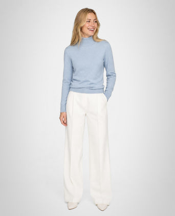 Trui Katoen-Kasjmier Col | Light Blue