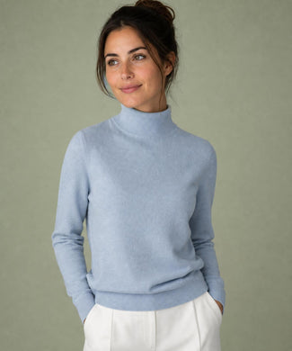 Trui Katoen-Kasjmier Col | Light Blue Trui Katoen-Kasjmier Col | Light Blue
