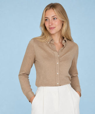 Blouse Stretch Piqué | Sand Blouse Stretch Piqué | Sand