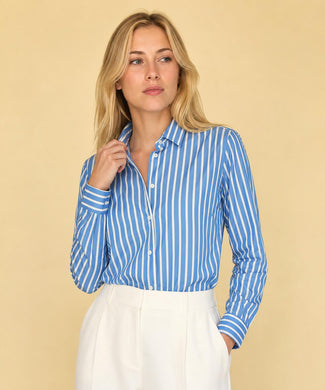 Blouse Poplin Streep | Chambray Blouse Poplin Streep | Chambray